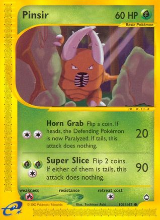 Pinsir - Reverse Holofoil Aquapolis - Common