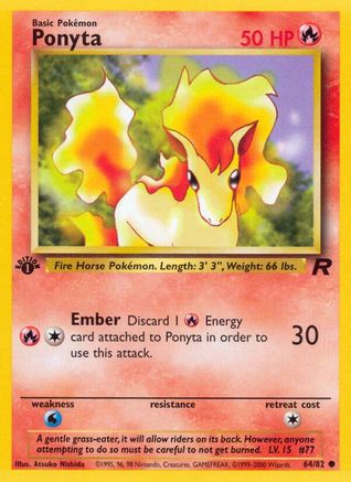 Ponyta 064 - 1st Edition Team Rocket - Common