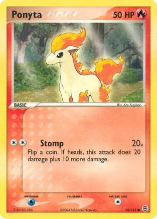 Ponyta 076/112 - Reverse Holofoil FireRed & LeafGreen - Common