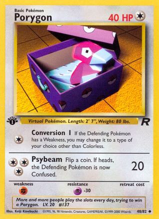 Porygon 048 - 1st Edition Team Rocket - Uncommon