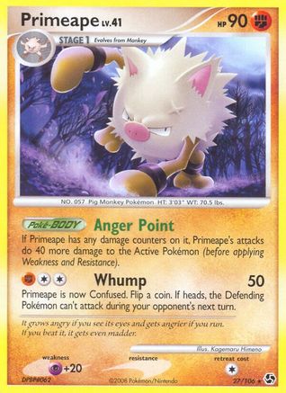 Primeape - Reverse Holofoil Great Encounters - Rare
