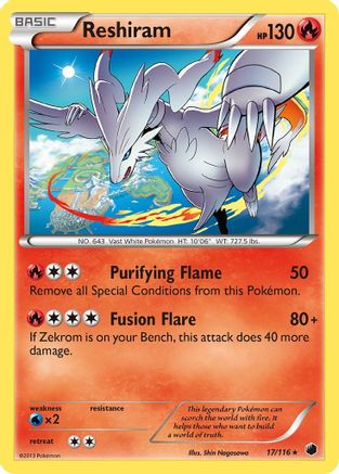 Reshiram/116 - Reverse Holofoil Plasma Freeze - Holo Rare