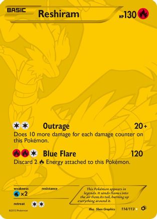 Reshiram (114 Full Art Secret Rare) - Holofoil Legendary Treasures - Secret Rare