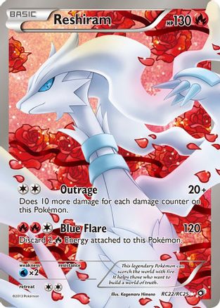 Reshiram (Full Art) RC22 - Holofoil Legendary Treasures Radiant Collection - Ultra Rare