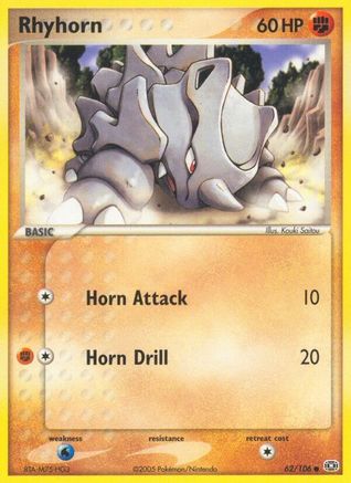 Rhyhorn - Reverse Holofoil Emerald - Common