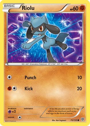 Riolu (75) (75) 075 - Reverse Holofoil Plasma Storm - Common