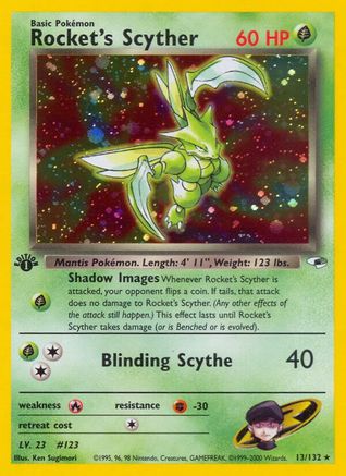 Rocket's Scyther 013 - 1st Edition Holofoil Gym Heroes - Holo Rare