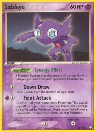 Sableye 022 - Reverse Holofoil Power Keepers - Rare