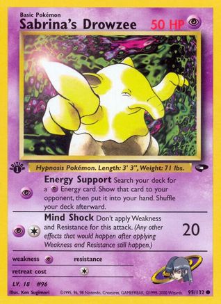 Sabrina's Drowzee 095 - 1st Edition Gym Challenge - Common