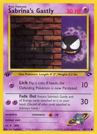 Sabrina's Gastly (96) (96) 096 - 1st Edition Gym Challenge - Common