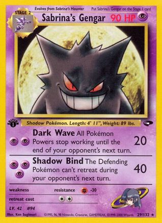Sabrina's Gengar 029 - 1st Edition Gym Challenge - Rare