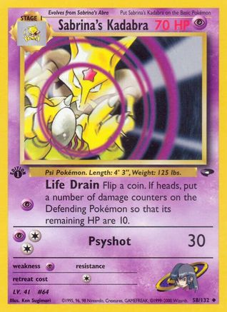 Sabrina's Kadabra 058 - 1st Edition Gym Challenge - Uncommon