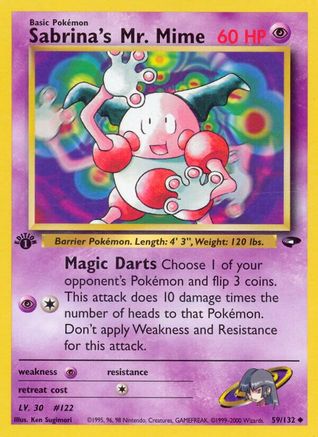Sabrina's Mr. Mime 059 - 1st Edition Gym Challenge - Uncommon