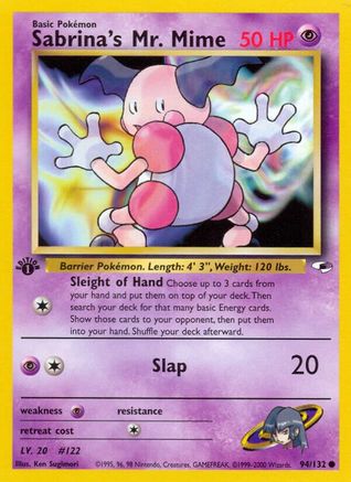 Sabrina's Mr. Mime 094 - 1st Edition Gym Heroes - Common
