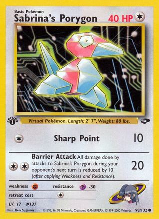 Sabrina's Porygon 098 - 1st Edition Gym Challenge - Common