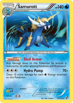 Samurott (32) (32) 032/114 - Holofoil Black and White - Holo Rare