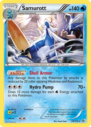 Samurott 039/113 - Reverse Holofoil Legendary Treasures - Holo Rare