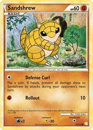 Sandshrew 079 HeartGold SoulSilver - Common