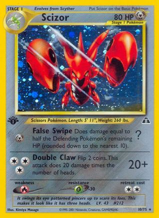 Scizor (10) - 1st Edition Holofoil Neo Discovery - Holo Rare