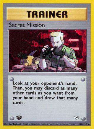 Secret Mission 118 - 1st Edition Gym Heroes - Uncommon