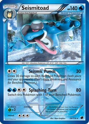 Seismitoad (Team Plasma) 026 - Reverse Holofoil Plasma Freeze - Rare