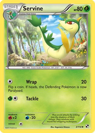 Servine (3) (3) 003 - Reverse Holofoil Black and White - Uncommon