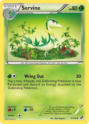 Servine (4) - Reverse Holofoil Black and White - Uncommon