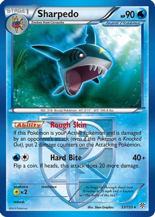 Sharpedo (Team Plasma) - Reverse Holofoil Plasma Storm - Rare