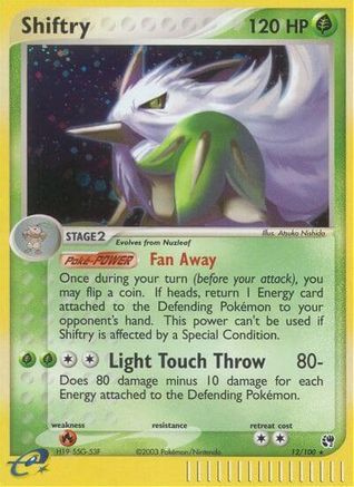 Shiftry - 12/100/100 - Reverse Holofoil Sandstorm - Holo Rare