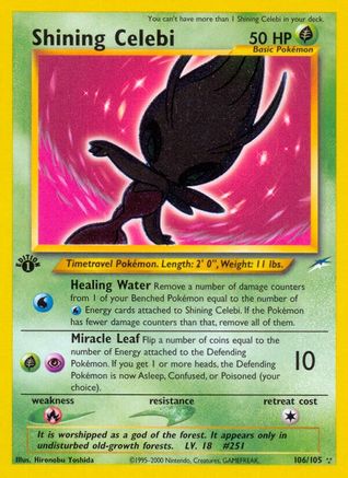 Shining Celebi - 1st Edition Holofoil Neo Destiny - Secret Rare