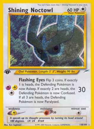 Shining Noctowl - 1st Edition Holofoil Neo Destiny - Secret Rare