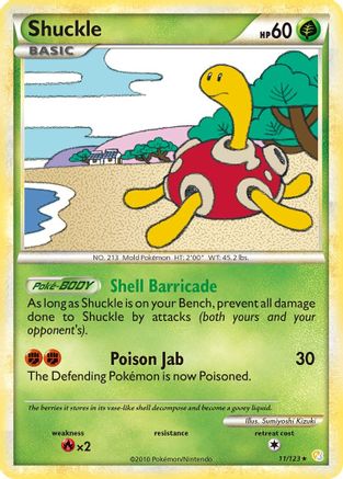 Shuckle 011 - Reverse Holofoil HeartGold SoulSilver - Holo Rare