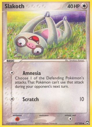 Slakoth 063 - Reverse Holofoil Power Keepers - Common