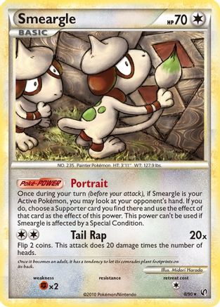 Smeargle 008 - Reverse Holofoil Undaunted - Holo Rare