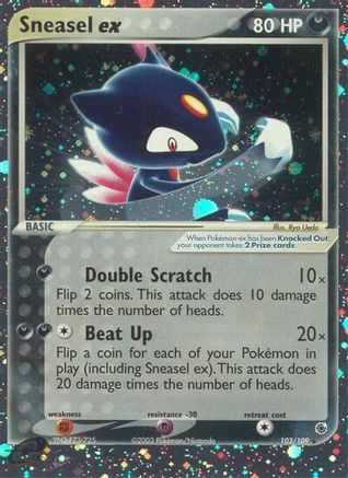 Sneasel ex/109 - Holofoil Ruby and Sapphire - Ultra Rare