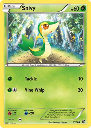 Snivy (1) (1) 001 Black and White - Common