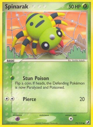 Spinarak 075 - Reverse Holofoil Unseen Forces - Common