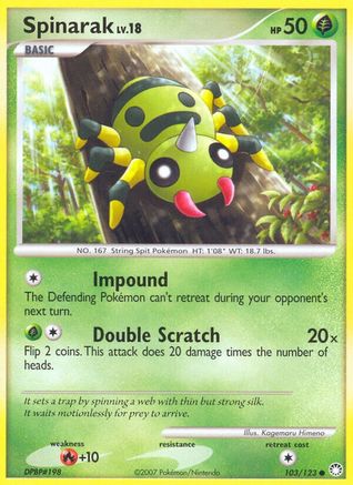 Spinarak 103 - Reverse Holofoil Mysterious Treasures - Common