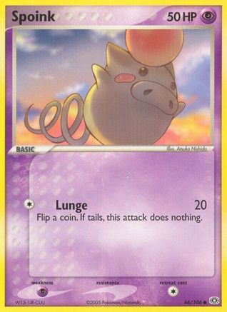 Spoink - 066/106/106 - Reverse Holofoil Emerald - Common