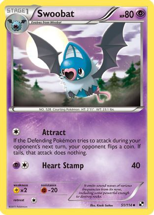 Swoobat - Reverse Holofoil Black and White - Uncommon