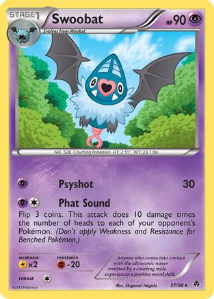 Swoobat - Reverse Holofoil Emerging Powers - Rare