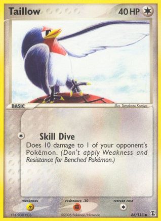 Taillow 086 - Reverse Holofoil Delta Species - Common