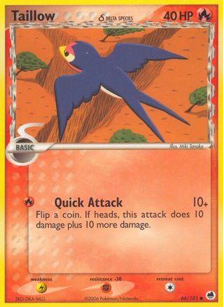 Taillow (Delta Species) 066 - Reverse Holofoil Dragon Frontiers - Common