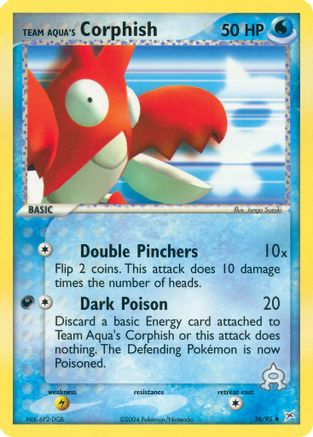 Team Aqua's Corphish - 26/95/95 - Reverse Holofoil Team Magma vs Team Aqua - Uncommon