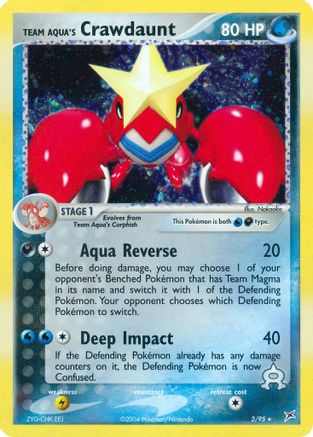 Team Aqua's Crawdaunt - 2/95/95 - Holofoil Team Magma vs Team Aqua - Holo Rare