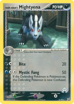 Team Aqua's Mightyena - 15/95/95 - Reverse Holofoil Team Magma vs Team Aqua - Rare
