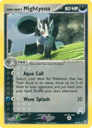 Team Aqua's Mightyena - 30/95/95 - Reverse Holofoil Team Magma vs Team Aqua - Uncommon