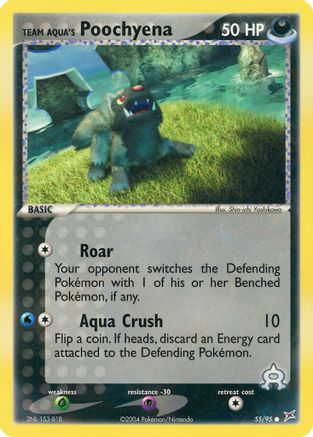Team Aqua's Poochyena - 55/95/95 - Reverse Holofoil Team Magma vs Team Aqua - Common