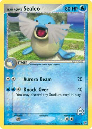 Team Aqua's Sealeo - 31/95/95 - Reverse Holofoil Team Magma vs Team Aqua - Uncommon