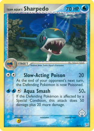 Team Aqua's Sharpedo - 18/95/95 - Reverse Holofoil Team Magma vs Team Aqua - Rare